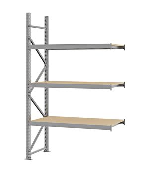 Weitspannregal Anbauregal FORTIS, 2.500×1.500×600 mm, Spanplatte