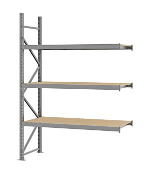 Weitspannregal Anbauregal FORTIS, 2.500×1.750×600 mm, Spanplatte