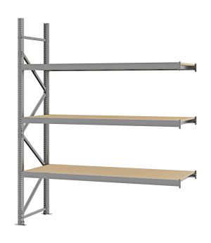 Weitspannregal Anbauregal FORTIS, 2.500×2.000×600 mm, Spanplatte