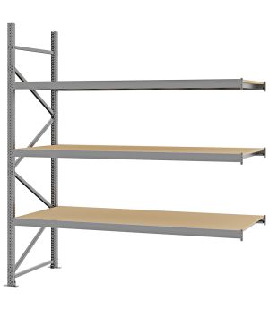 Weitspannregal Anbauregal FORTIS, 2.500×2.250×800 mm, Spanplatte