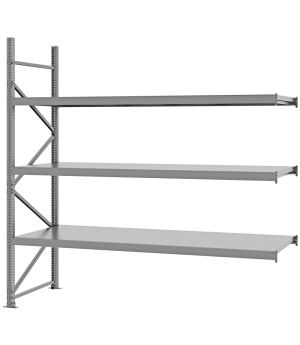 Weitspannregal Anbauregal FORTIS, 2.500×2.500×800 mm, verzinkt