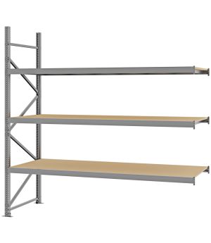 Weitspannregal Anbauregal FORTIS, 2.500×2.500×800 mm, Spanplatte