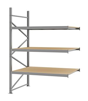 Weitspannregal Anbauregal FORTIS, 2.500×1.750×1.000 mm, Spanplatte