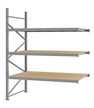 Weitspannregal Anbauregal FORTIS, 2.500×2.000×1.000 mm, Spanplatte