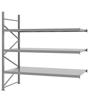 Weitspannregal Anbauregal FORTIS, 2.500×2.500×1.000 mm, verzinkt