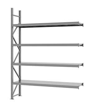 Weitspannregal Anbauregal FORTIS, 3.000×2.250×500 mm, verzinkt