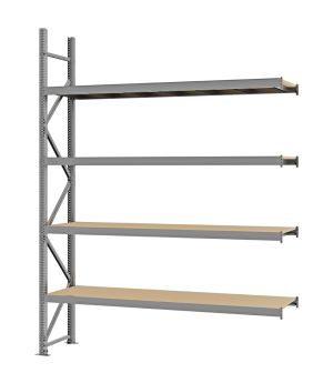 Weitspannregal Anbauregal FORTIS, 3.000×2.250×500 mm, Spanplatte