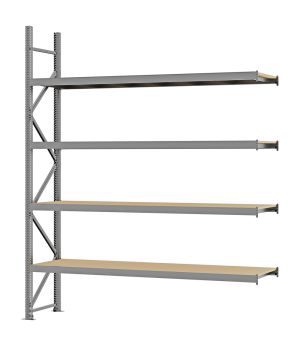 Weitspannregal Anbauregal FORTIS, 3.000×2.500×500 mm, Spanplatte