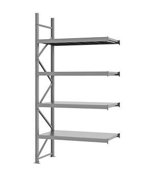 Weitspannregal Anbauregal FORTIS, 3.000×1.500×600 mm, verzinkt