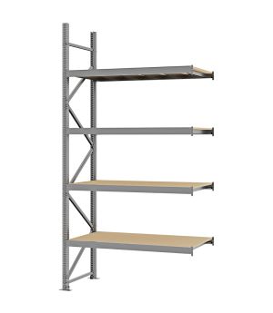 Weitspannregal Anbauregal FORTIS, 3.000×1.500×600 mm, Spanplatte