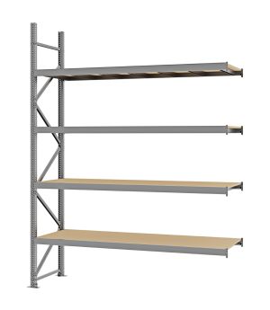 Weitspannregal Anbauregal FORTIS, 3.000×2.250×600 mm, Spanplatte