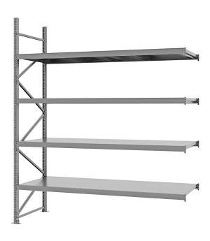 Weitspannregal Anbauregal FORTIS, 3.000×2.500×800 mm, verzinkt