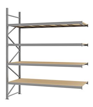 Weitspannregal Anbauregal FORTIS, 3.000×2.500×800 mm, Spanplatte