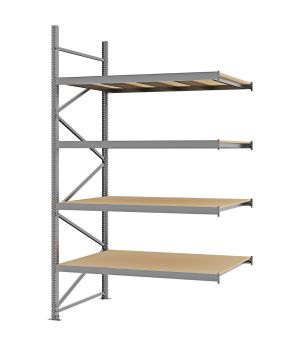 Weitspannregal Anbauregal FORTIS, 3.000×1.750×1.000 mm, Spanplatte