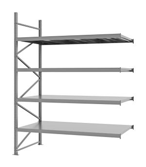 Weitspannregal Anbauregal FORTIS, 3.000×2.250×1.000 mm, verzinkt
