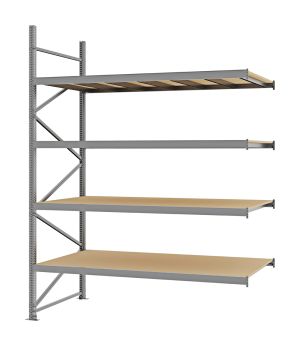 Weitspannregal Anbauregal FORTIS, 3.000×2.250×1.000 mm, Spanplatte