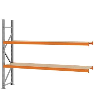 Weitspannregal Anbauregal FORTIS, 2.000×2.500×500 mm, Spanplatte