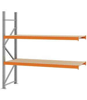 Weitspannregal Anbauregal FORTIS, 2.000×2.000×600 mm, Spanplatte