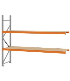 Weitspannregal Anbauregal FORTIS, 2.000×2.500×600 mm, Spanplatte