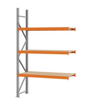 Weitspannregal Anbauregal FORTIS, 2.500×1.500×500 mm, Spanplatte