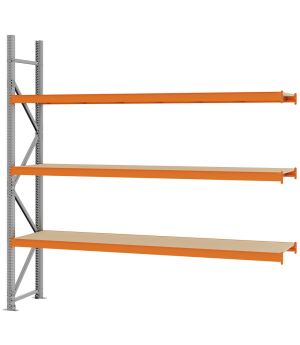 Weitspannregal Anbauregal FORTIS, 2.500×2.500×500 mm, Spanplatte