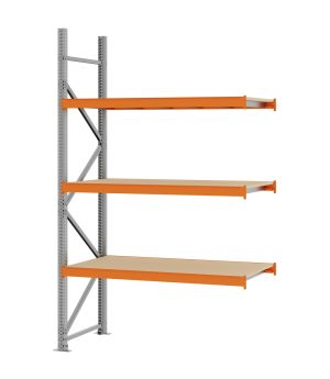 Weitspannregal Anbauregal FORTIS, 2.500×1.500×600 mm, Spanplatte