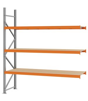 Weitspannregal Anbauregal FORTIS, 2.500×2.250×600 mm, Spanplatte