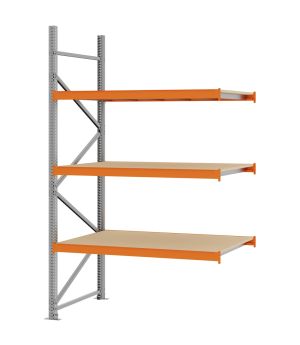 Weitspannregal Anbauregal FORTIS, 2.500×1.500×800 mm, Spanplatte