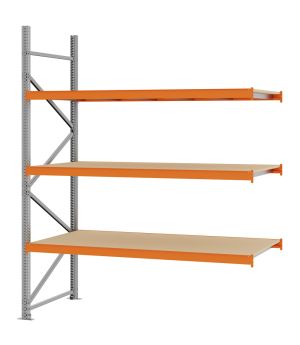 Weitspannregal Anbauregal FORTIS, 2.500×2.000×800 mm, Spanplatte