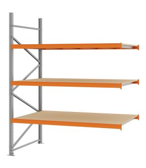 Weitspannregal Anbauregal FORTIS, 2.500×2.000×1.000 mm, Spanplatte