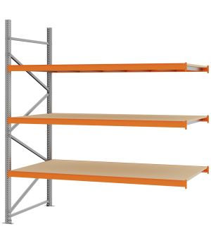Weitspannregal Anbauregal FORTIS, 2.500×2.250×1.000 mm, Spanplatte
