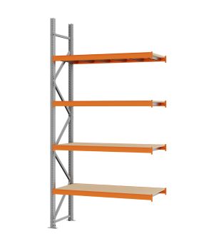 Weitspannregal Anbauregal FORTIS, 3.000×1.500×500 mm, Spanplatte