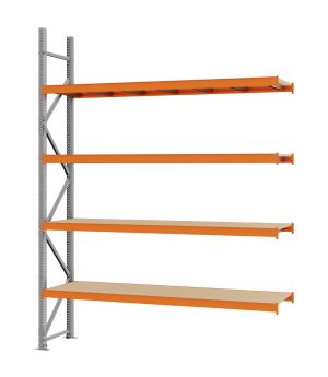 Weitspannregal Anbauregal FORTIS, 3.000×2.250×500 mm, Spanplatte