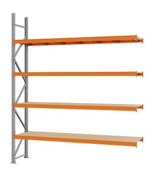 Weitspannregal Anbauregal FORTIS, 3.000×2.500×500 mm, Spanplatte