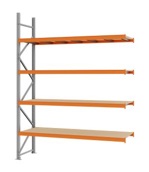 Weitspannregal Anbauregal FORTIS, 3.000×2.250×600 mm, Spanplatte