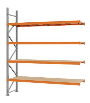 Weitspannregal Anbauregal FORTIS, 3.000×2.500×600 mm, Spanplatte