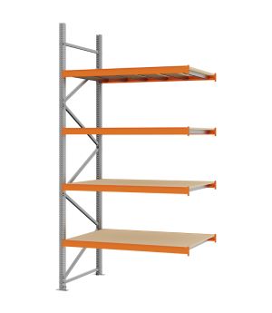 Weitspannregal Anbauregal FORTIS, 3.000×1.500×800 mm, Spanplatte