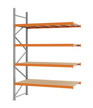 Weitspannregal Anbauregal FORTIS, 3.000×2.000×800 mm, Spanplatte