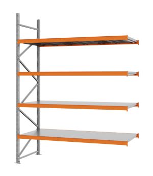 Weitspannregal Anbauregal FORTIS, 3.000×2.250×800 mm, verzinkt