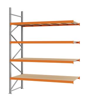 Weitspannregal Anbauregal FORTIS, 3.000×2.250×800 mm, Spanplatte