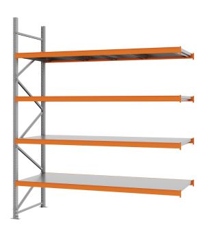 Weitspannregal Anbauregal FORTIS, 3.000×2.500×800 mm, verzinkt