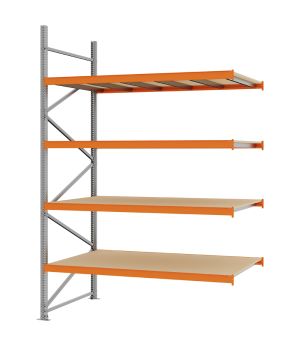 Weitspannregal Anbauregal FORTIS, 3.000×2.000×1.000 mm, Spanplatte