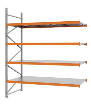 Weitspannregal Anbauregal FORTIS, 3.000×2.500×1.000 mm, verzinkt