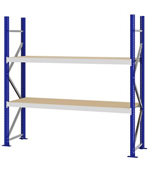 Weitspannregal Grundregal FORTIS, 2.000×2.000×500 mm, Spanplatte