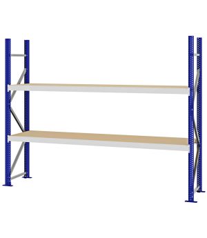 Weitspannregal Grundregal FORTIS, 2.000×2.500×500 mm, Spanplatte