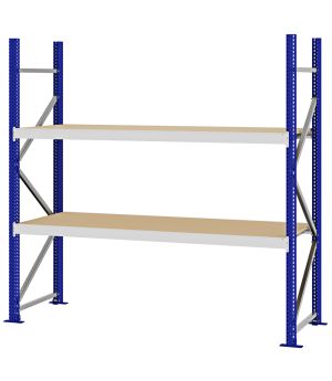 Weitspannregal Grundregal FORTIS, 2.000×2.000×600 mm, Spanplatte