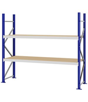Weitspannregal Grundregal FORTIS, 2.000×2.250×600 mm, Spanplatte