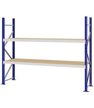 Weitspannregal Grundregal FORTIS, 2.000×2.500×600 mm, Spanplatte