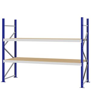 Weitspannregal Grundregal FORTIS, 2.000×2.500×800 mm, Spanplatte