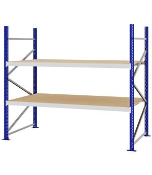 Weitspannregal Grundregal FORTIS, 2.000×2.250×1.000 mm, Spanplatte